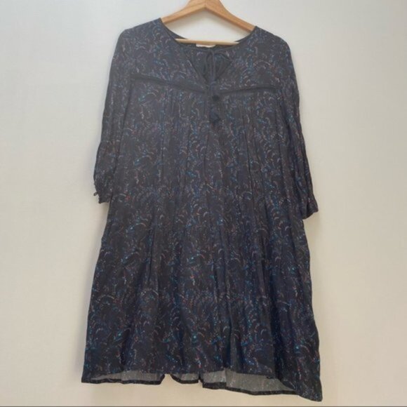 Ba&sh Esra Carbon Floral‎ Tassel Swing Dress US 6 (1) - Picture 3 of 7